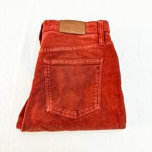 Madewell Cali Demi-Boot Cut Denim Jeans Rust Red Orange Size 26